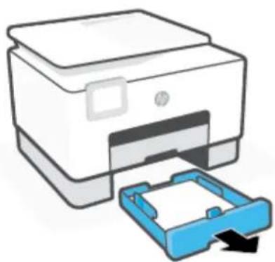 HP OfficeJet Pro 9020 - Sådan fjernes papirstop i bakke 1 - 1