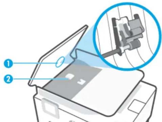 HP OfficeJet Pro 9020 - Sådan renser du rullerne og skilleanordningen - 2