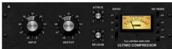 A INPUT OUTPUT ATTACK RELEASE RATIO VU MODE V2.0 LIMITING AMPLIFIER ULTIMO COMPRESSOR