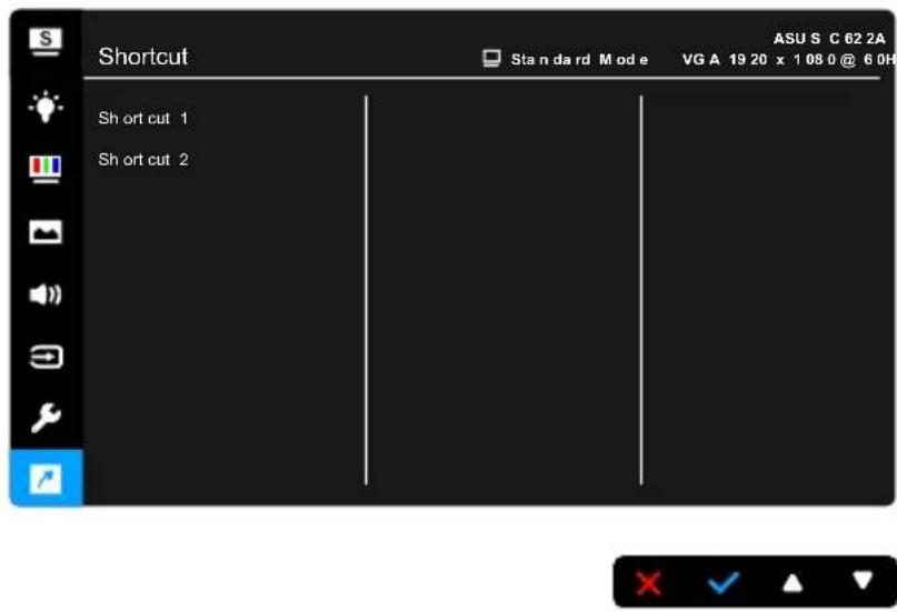 Shortcut Sh ort cut 1 Sh ort cut 2 ASU S C 62 2A VGA 19 20 x 1 08 0 @ 6 0H
