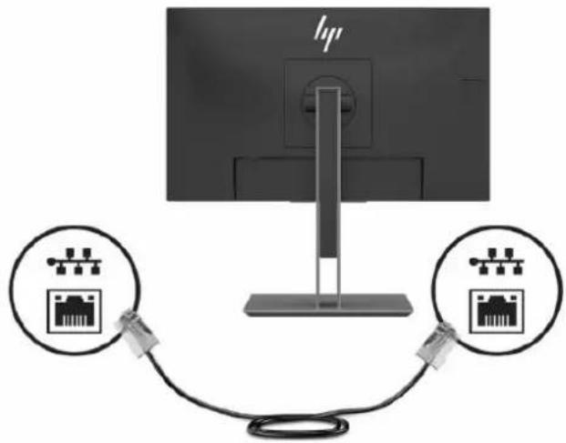 HP EliteDisplay E223d - Tilslutning af kablerne - 7