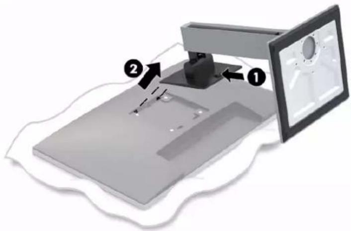 HP EliteDisplay E223d - Afmontering af skærmens stativ - 2