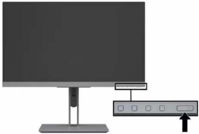 HP EliteDisplay E223d - Sådan tændes skærmen - 1
