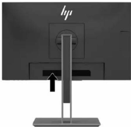 HP EliteDisplay E223d - Sådan findes serie- og produktnummeret - 1