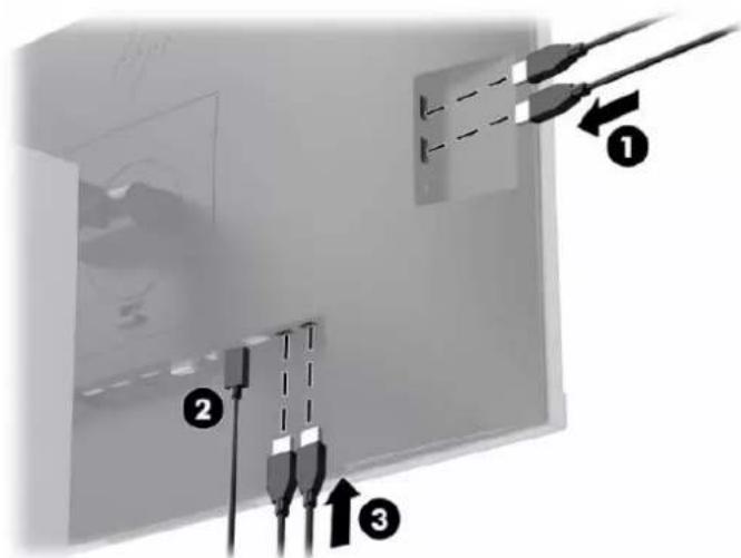 HP EliteDisplay E223d - Tilslutning af USB-enheder - 2