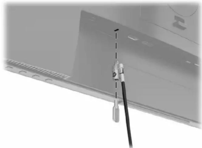 HP EliteDisplay E223d - Installation af et sikkerhedskabel - 1