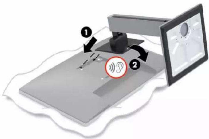 HP EliteDisplay E223d - Montering af stativet - 2