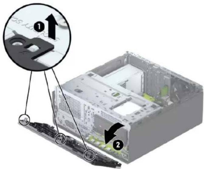 HP EliteDesk 800 G5 - Afmontering af frontdækslet - 1