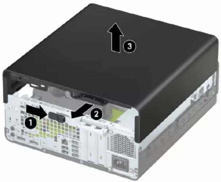 HP ProDesk 600 G5 - Afmontering af computerens adgangspanel - 1