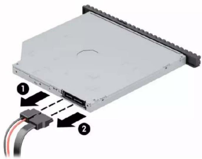 HP ProDesk 600 G5 - Fjernelse af et 9,5 mm slankt optisk drev - 2