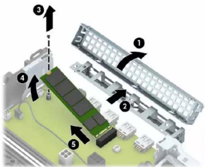 HP ProDesk 600 G5 - Afmontering og installation af M.2 SSD-lagerkort - 3