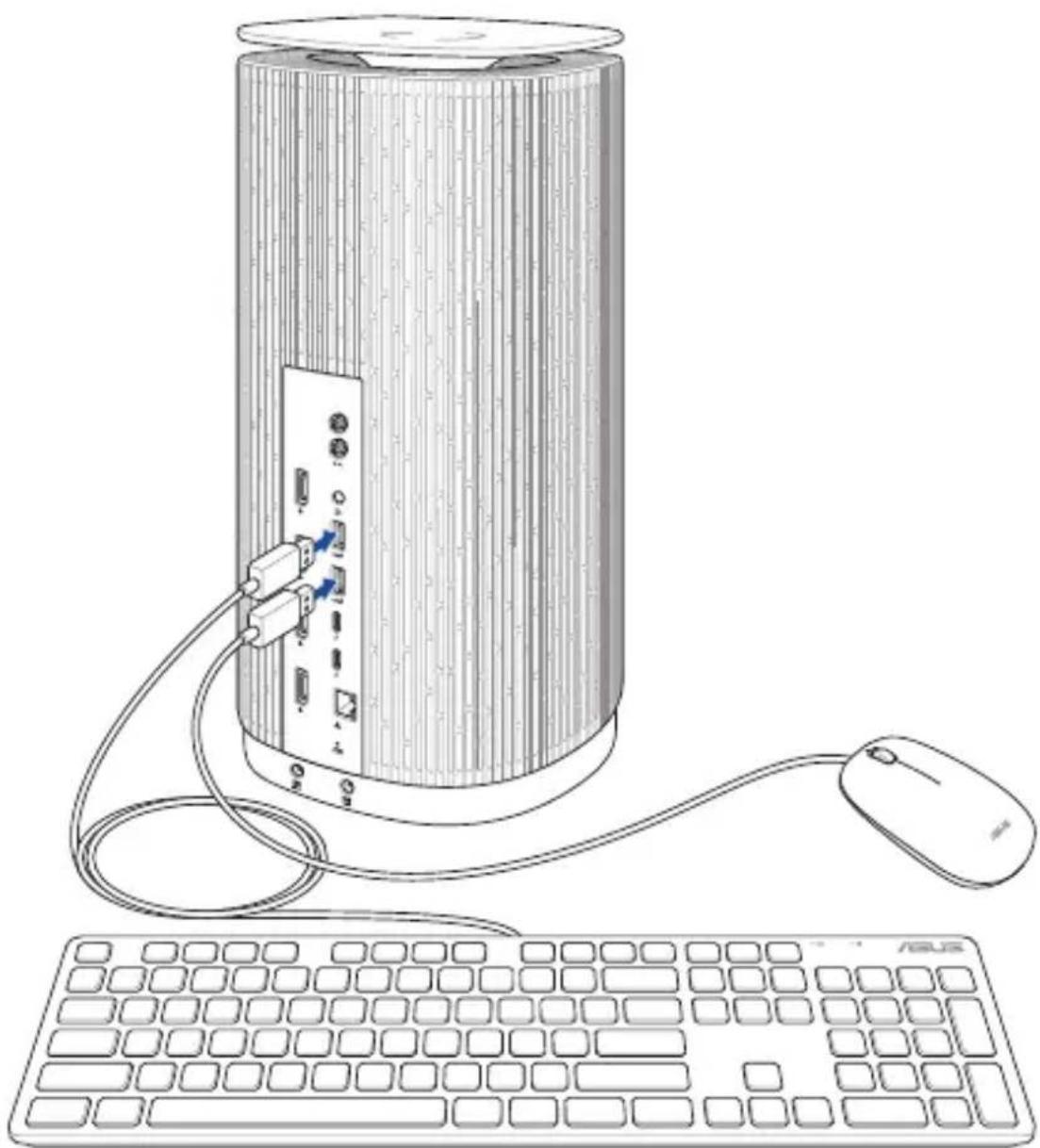 ASUS ProArt PA90 - Sådan slutter du et tastatur og en mus til din Mini PC: - 1