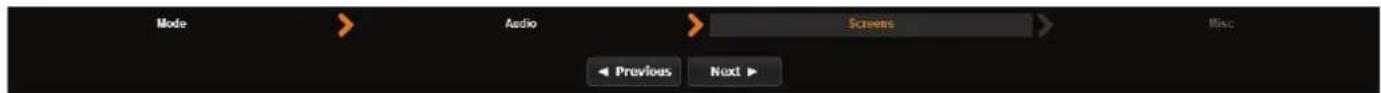 Mode Audio Screens Misc Previous Next