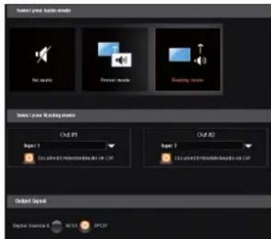 Select sound playback mode No audio Preview mode Receiving mode Select sound playback mode OUT 20 Input 1 Un installed video encoding on LUT OUT 50 Input 3 Un installed video encoding on LUT Output Signal Digital Inverter 8 NEER SPOT