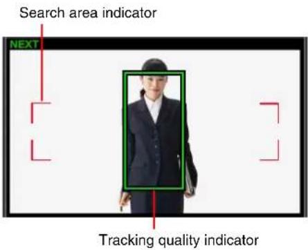 Search area indicator NEXT Tracking quality indicator