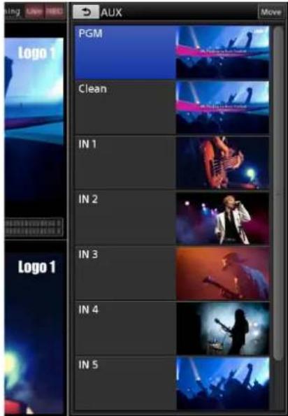 PGM Clean IN 1 IN 2 IN 3 IN 4 IN 5 Logo 1 Logo 1 AUX Move