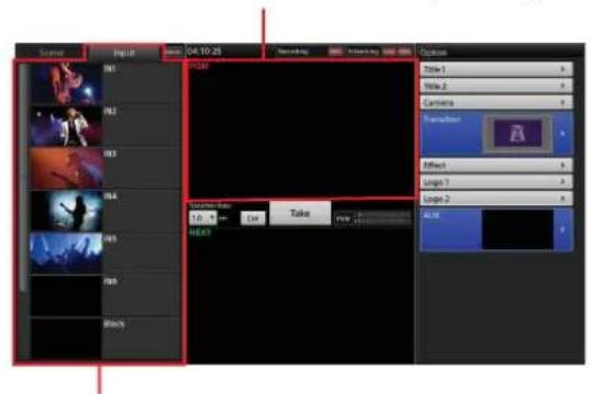 Scene Input 01 04:10:25 Timing Action Options Title 1 Title 2 Camera Animation Effect Length 1 Length 2 Alt OK OK Take NEXT