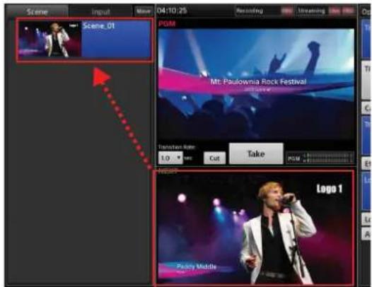 Scene Input Movie 04:10:25 Recording Streaming POM Scene 01 Mt. Paulownia Rock Festival Transfers from 1.0 Cut Take PGM Logo 1 Picky Middle