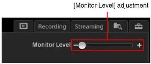 [Monitor Level] adjustment Recording Streaming Monitor Level - +