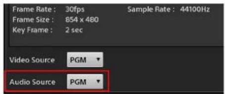 Frame Rate : 30fps Sample Rate : 44100Hz Frame Size : 854 x 480 Key Frame : 2 sec Video Source PGM Audio Source PGM