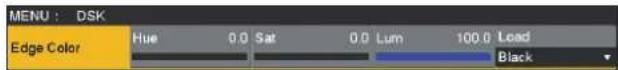 MENU : DSK Edge Color Hue 0.0 Sat 0.0 Lum 100.0 Load Black
