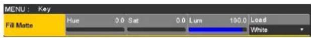 MENU: Key Fill Matte Hue 0.0 Sat 0.0 Lum 100.0 Lead Write