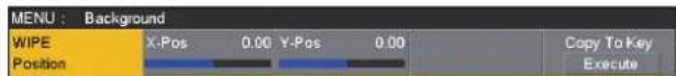 MENU : Background WIPE Position X-Pos 0.00 Y-Pos 0.00 Copy To Key Execute