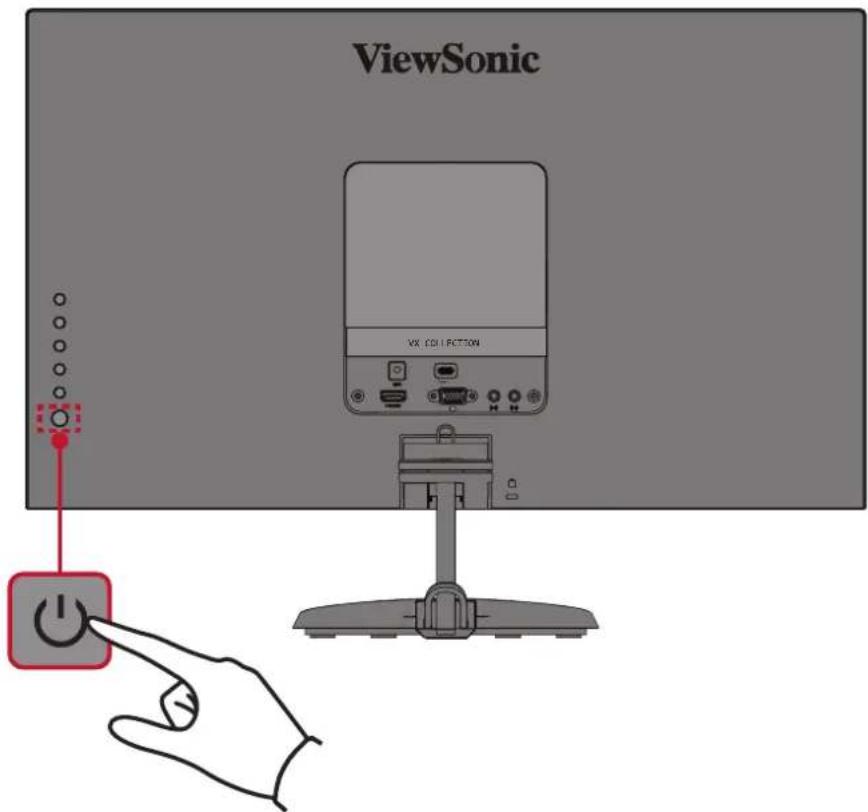 VIEWSONIC VX2485-MHU - Sådan tændes og slukkes enheden - 1