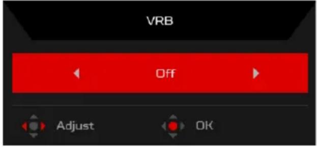ACER Predator XB253Q - Turn VRB on or off (Selective models) - 1