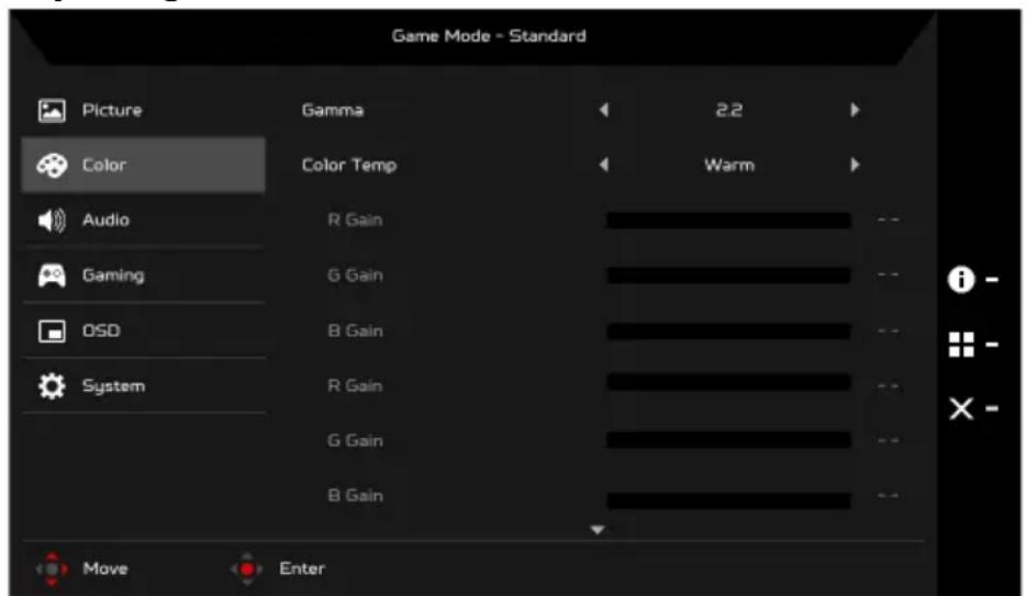 ACER Predator XB253Q - Note: - 1