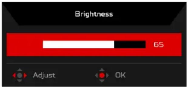 ACER Predator XB253Q - Adjusting the Brightness - 1