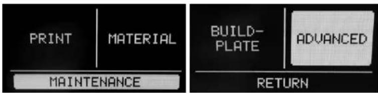 PRINT MATERIAL MAINTENANCE BUILD- PLATE ADVANCED RETURN