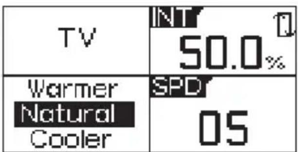 TV INT 50.0% Warmer SPD Natural Cooler OS