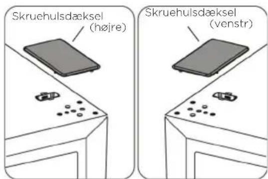 Skruehulsdæksel (højre) Skruehulsdæksel (venstr)