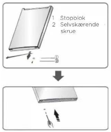 1 Stopblok 2 Selvskærende skrue