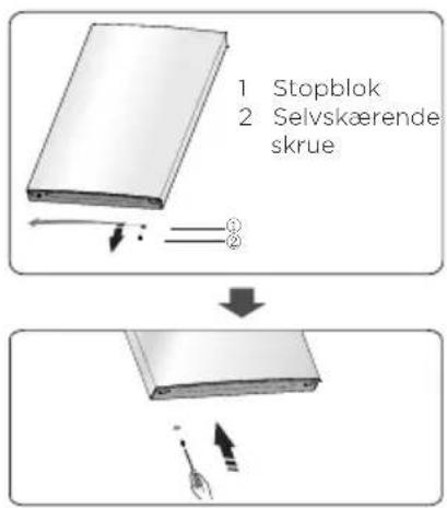 1 Stopblok 2 Selvskærende skrue