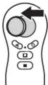 Diagram of a remote control with directional arrows and labeled buttons, likely illustrating a remote control interface.