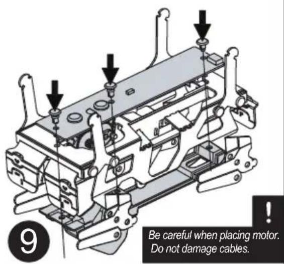 Be careful when placing motor. Do not damage cables.