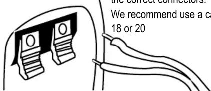 the correct connectors. We recommend use a car 18 or 20