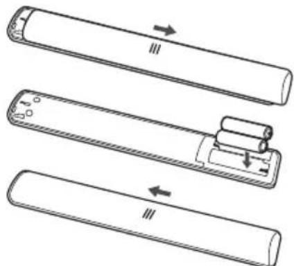 TCL 75BP615 - Ilægning af batterier - 1