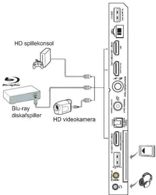 TCL 55P615 - Strømforsyning og tilslutning af antenne - 2