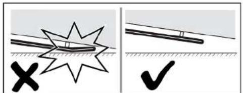 Diagram illustrating two methods of using a tool to mark cross and check symbols, with labeled symbols and arrows.