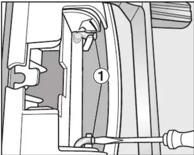 MIELE TWD 440 WP - Dismantle the door hinge from the door - 2