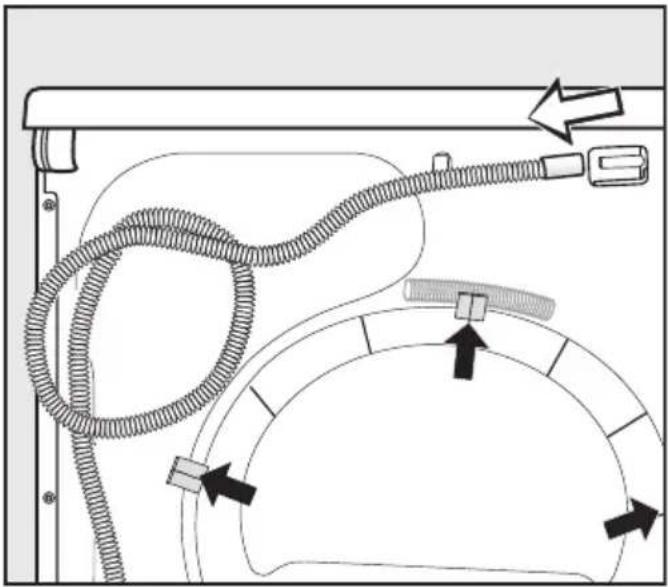 MIELE TWD 440 WP - Arranging the drain hose - 1