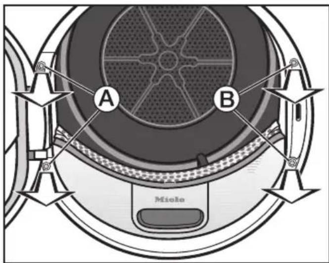 MIELE TWD 440 WP - Remove the door from the dryer - 1