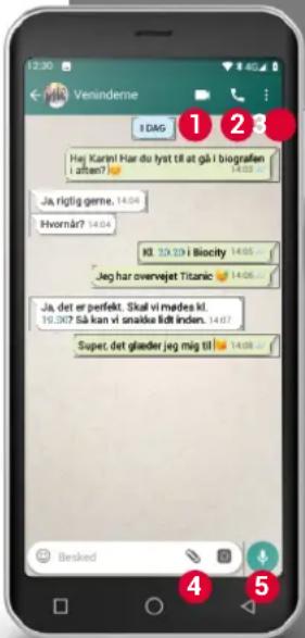 1 DMG Høj Karini Har du lyst til at gå i biografien i afsen? Ja, riglig gerne, 14:04 Hvornår? 14:04 Kl. 32.29 i Biocity 14:05 Jeg har overvejet Titanic 14:06 Ja, det er perfekt. Skal vi mades kl. 18.007 Så kan vi snatke lidt inden, 14:07 Super, det glæder jeg mig til 14:08 Besked 4 5