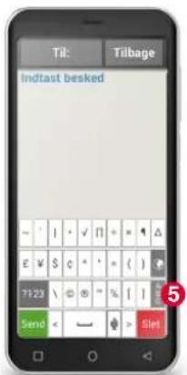 Til: Tilbage Indtast besked - - | - √ | - = # E ¥ $ C * * = ( ) 7123 \ @ 8 ** % [ ] Send < - > Start