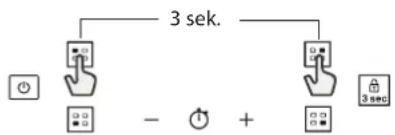 3 sek. - + 3 sec