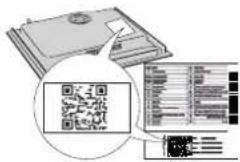 Scanned document page with QR code and embedded text blocks, likely a form or template