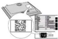 Scanned document page with QR code and adjacent text blocks, likely a form or template for scanning.